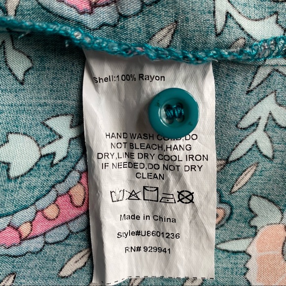 Boho peasant floral paisley tunic Susan Betro 1x - Picture 10 of 10